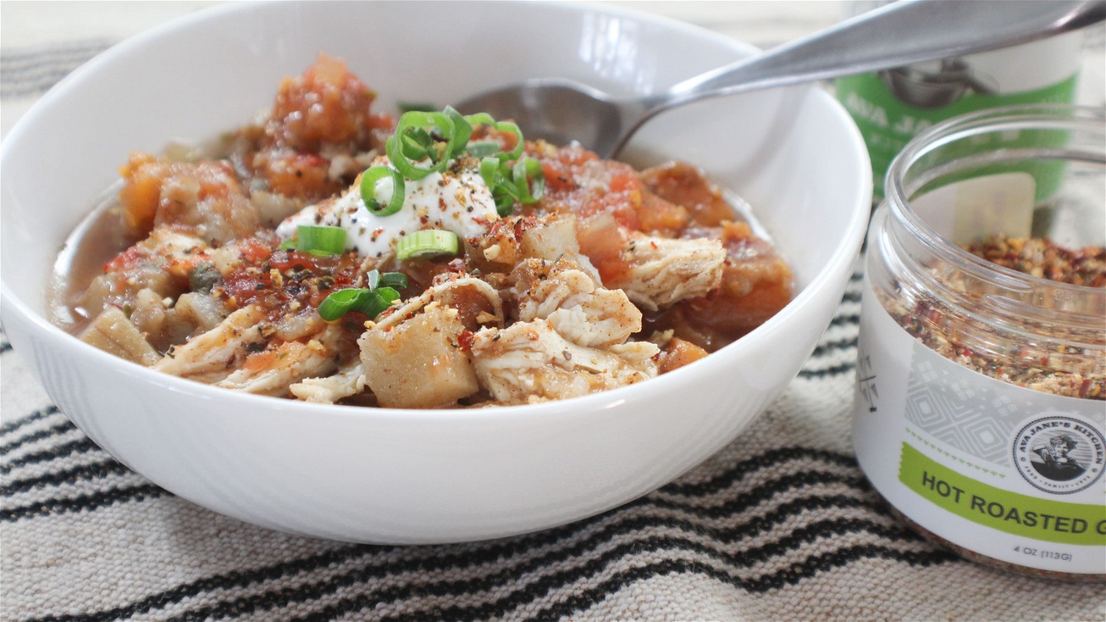 Image of HOT ROASTED GARLIC CHICKEN AND WHITE BEAN STEW