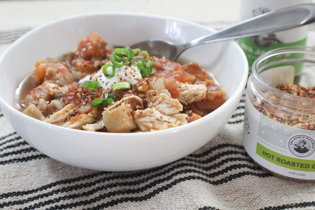HOT ROASTED GARLIC CHICKEN AND WHITE BEAN STEW