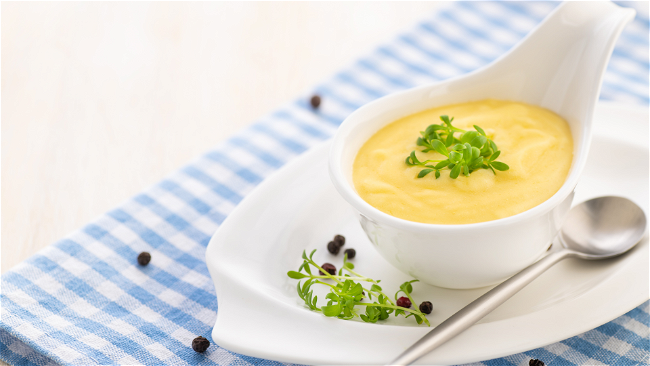 Image of French Mother Sauces: Hollandaise (Hollandaise over Broccollini)