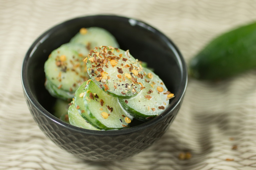CREAMY HOT ROASTED GARLIC CUCUMBERS