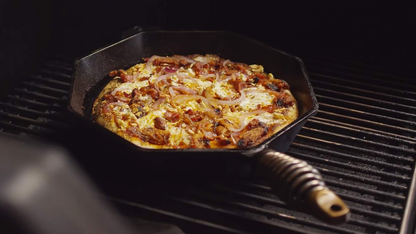 Image of Barbecue Chicken Skillet Pizza on the Pellet Grill