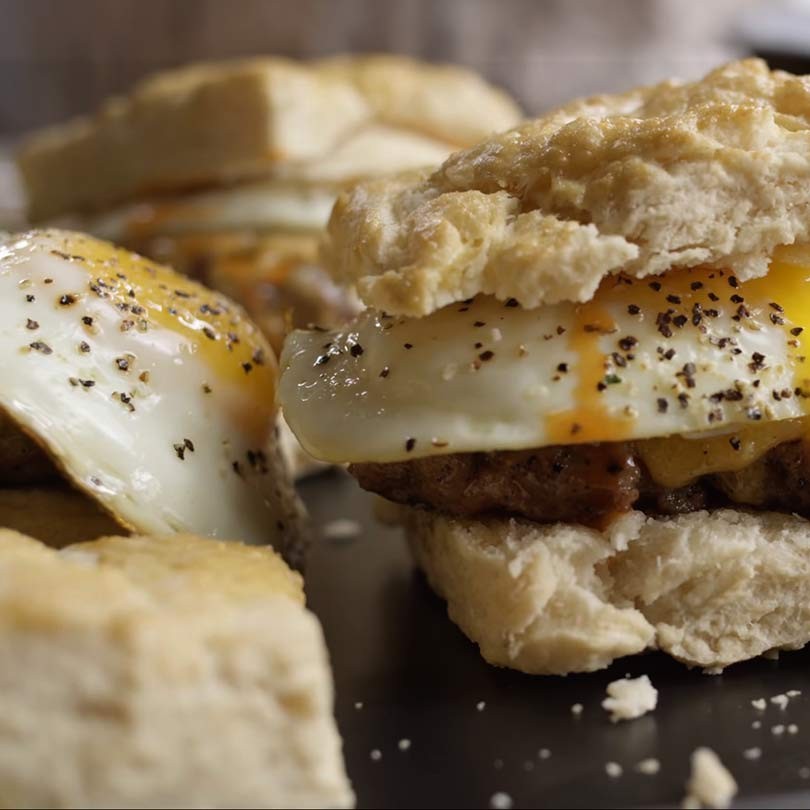 Sausage Egg & Cheese Biscuit Breakfast Sandwiches - Catz in the Kitchen