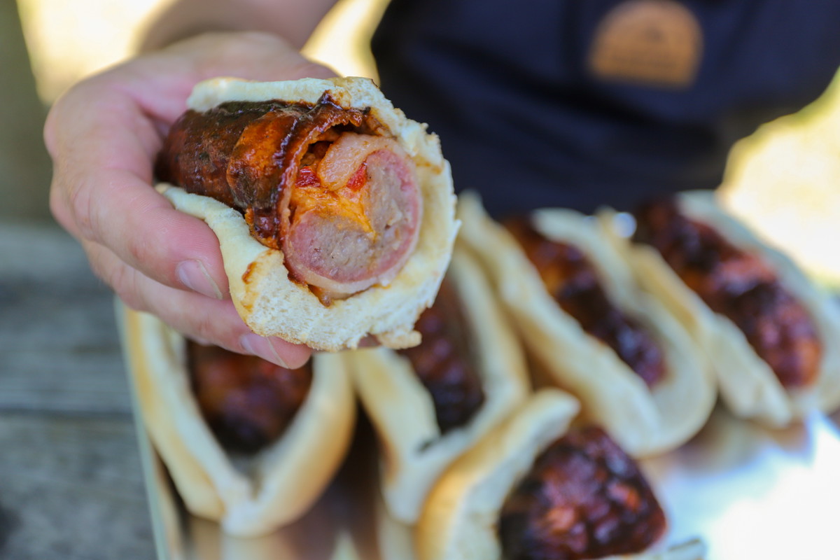 Pimento Cheese Stuffed Brats