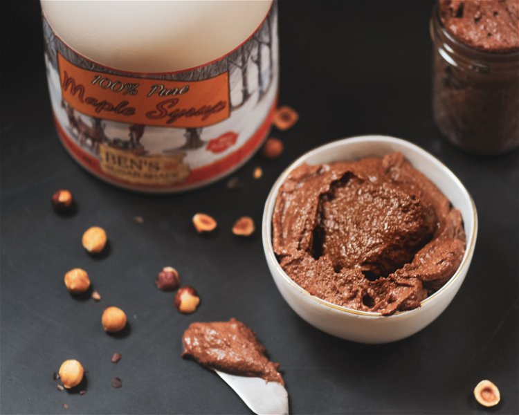 Image of Add your chocolate hazelnut butter into a container with a...