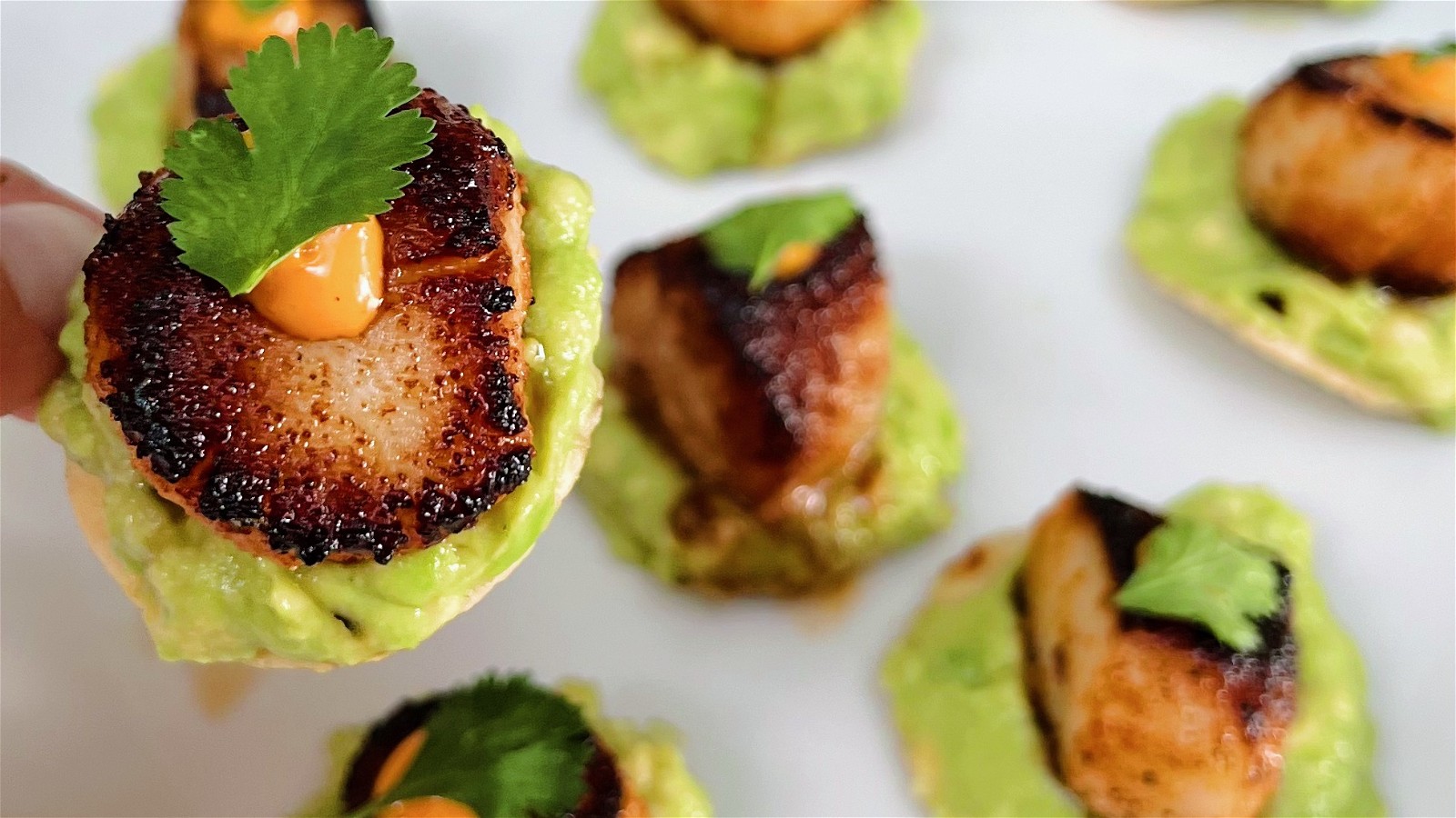 Image of Bite-Size Blackened Scallop Tostadas