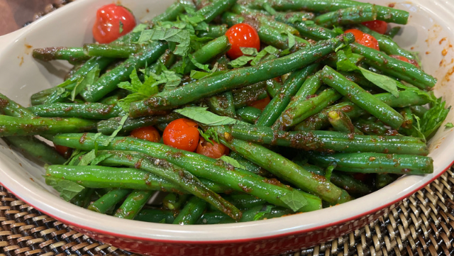Image of Blistered Green Beans with Cherry Tomatoes 
