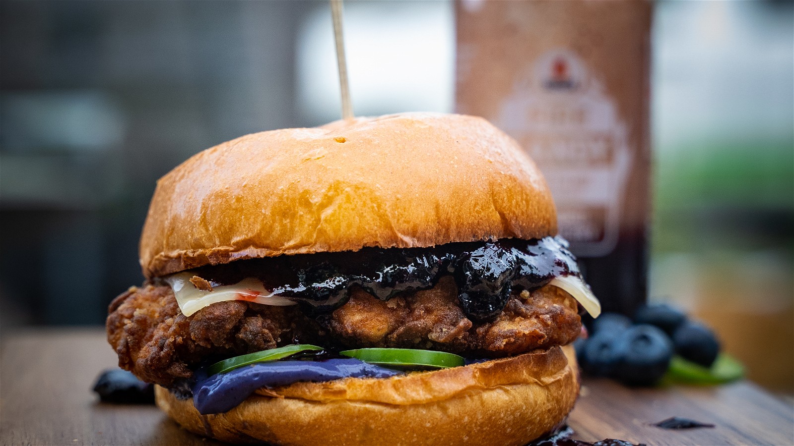 Image of Sweet and Spicy Blueberry Chicken Burger