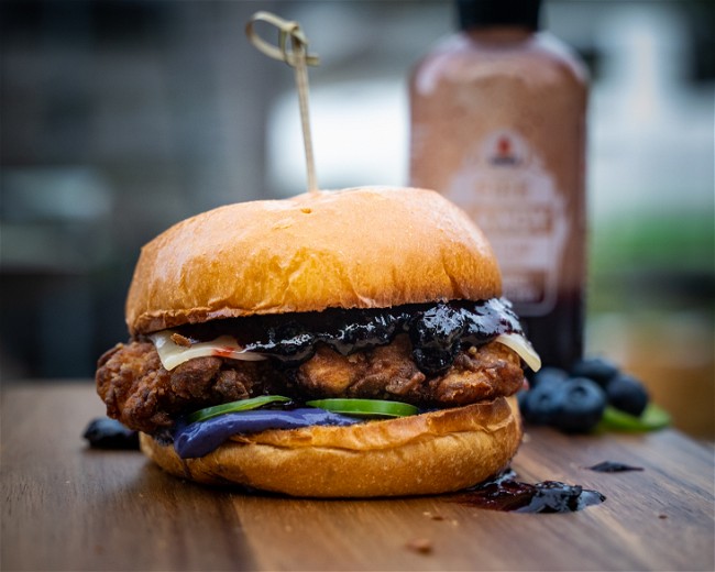 Image of Sweet and Spicy Blueberry Chicken Burger