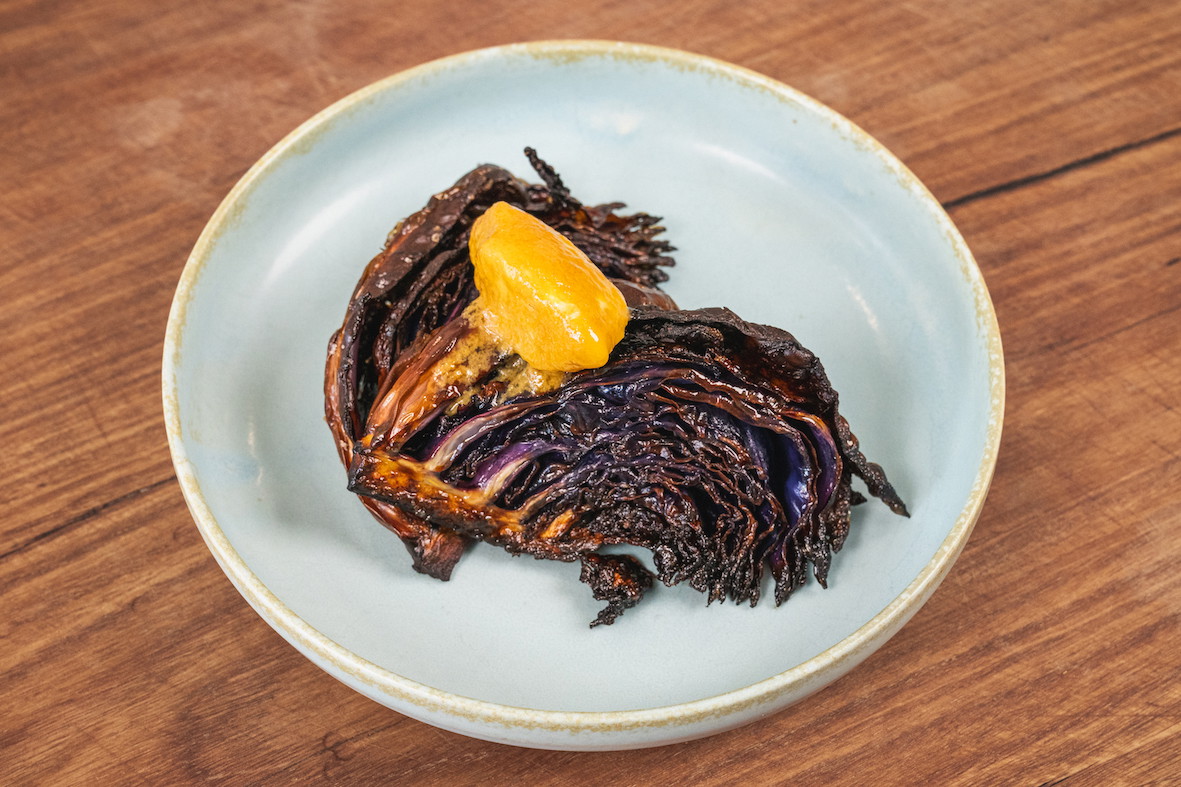 Roasted red cabbage with miso butter 