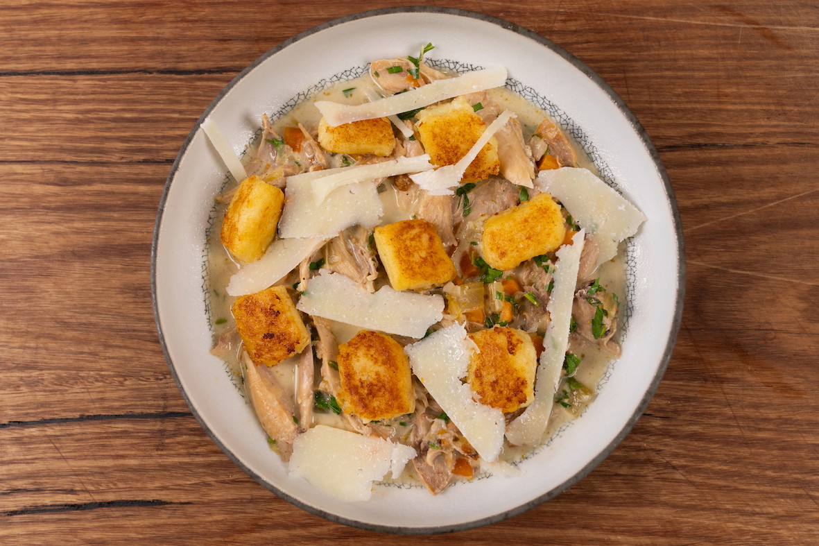Braised rabbit gnocchi