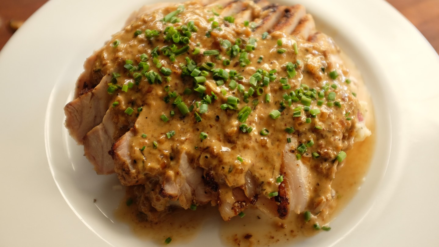 Image of Pork Chops with Dijon Cream Pan Sauce