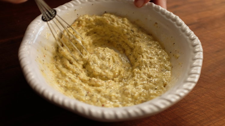 Image of To make the garlic butter, combine the softened butter, parmesan,...