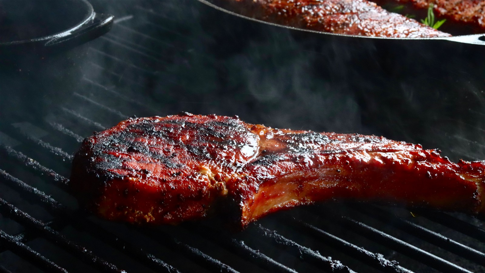 Image of Reverse Seared Tomahawk Pork Chop