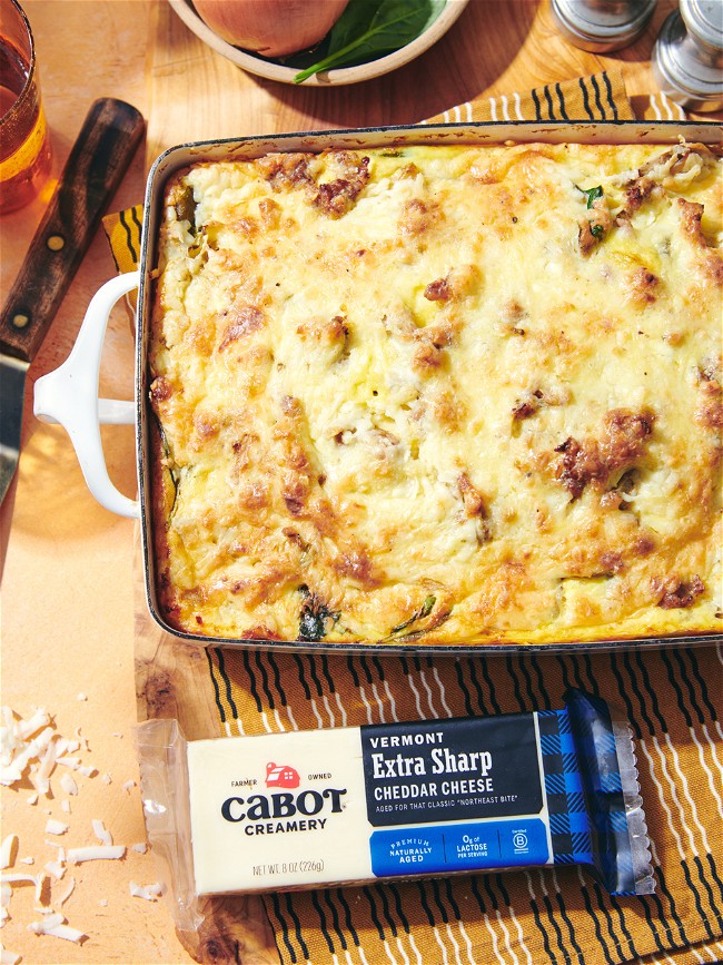 Image of Spinach, Artichoke & Sausage Egg Strata Casserole