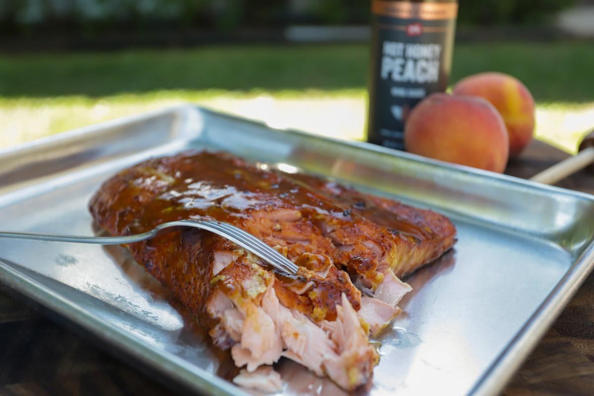 Hot Honey Peach Salmon
