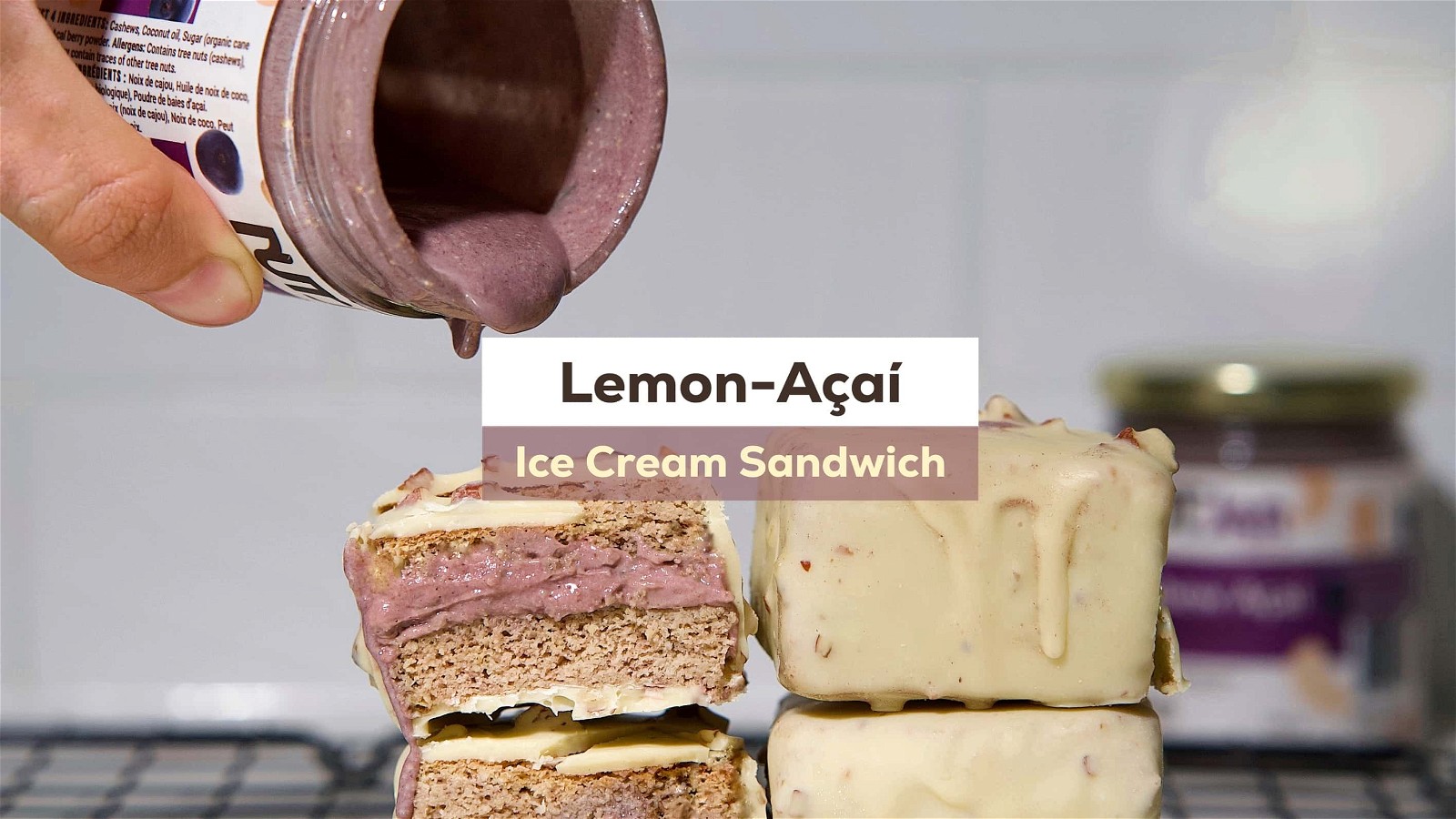 Image of Lemon-Açaí Ice Cream Sandwiches