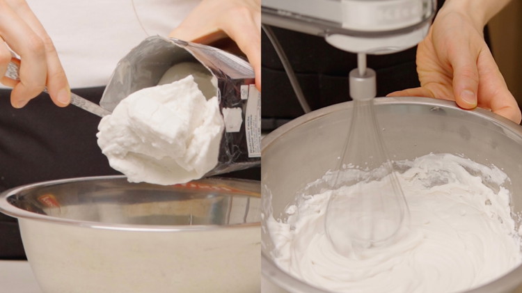 Image of Refrigerate the coconut cream overnight, and scoop out only the white solid parts.   Save the clear liquid at the bottom for a different recipe.