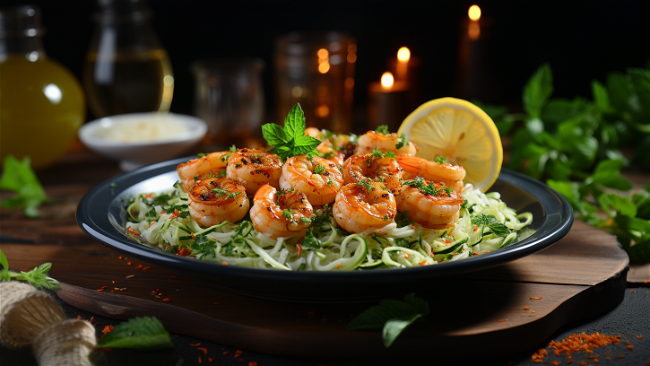 Image of Garlic Butter Shrimp with Zucchini Noodles