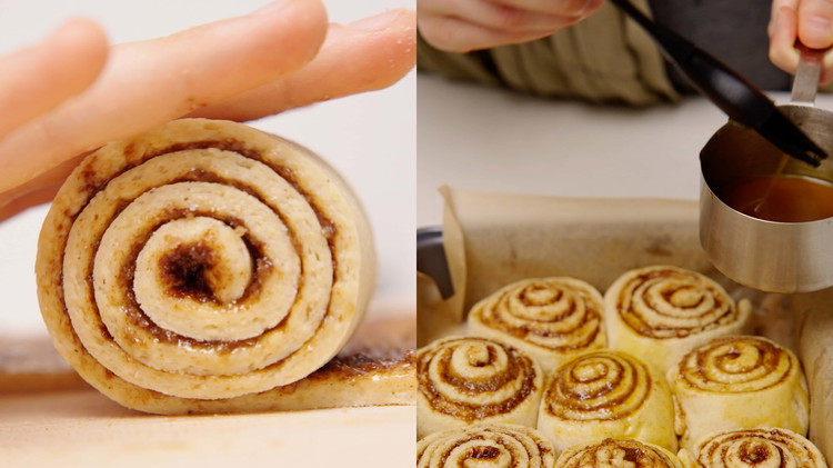 Image of Rest the rolls: Cover the baking pan and rest the rolls by the oven while it preheats to 350F. Let the rolls double in size.