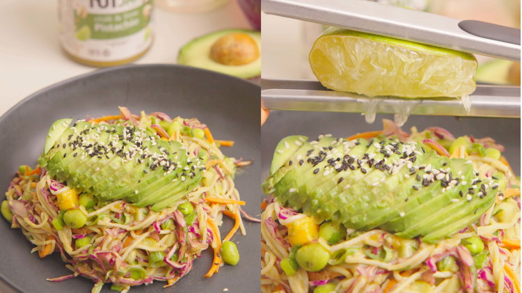 Image of Serve in bowls. Garnish with pistachio nuts.  Feel free to add avocado, sesame seeds, or any additional toppings that you desire!
