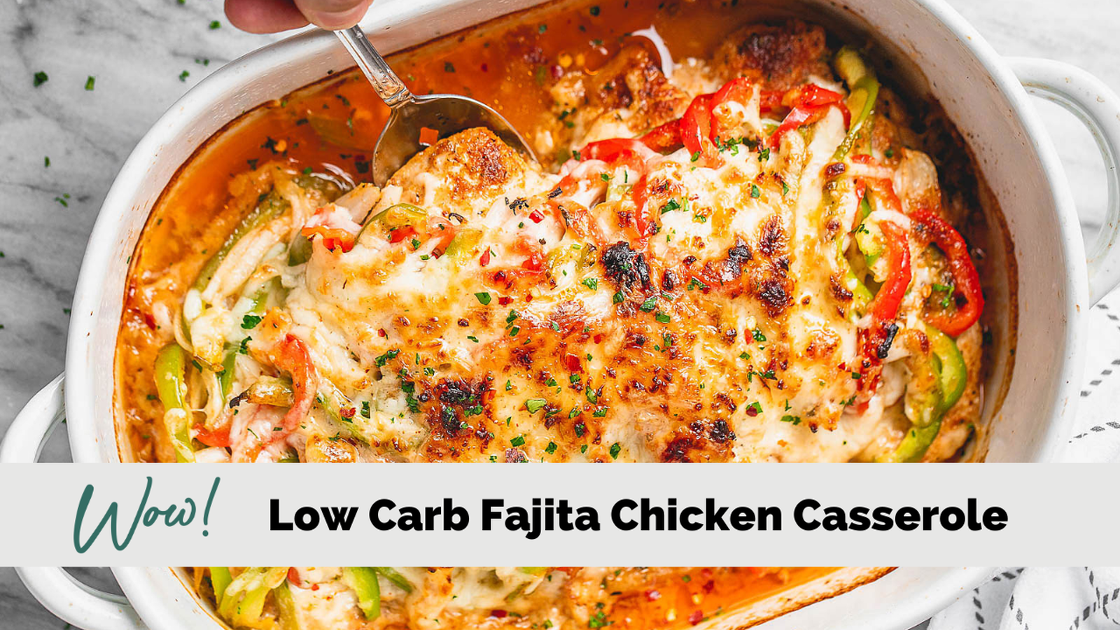 Image of Easy Low Carb Chicken Fajita Casserole