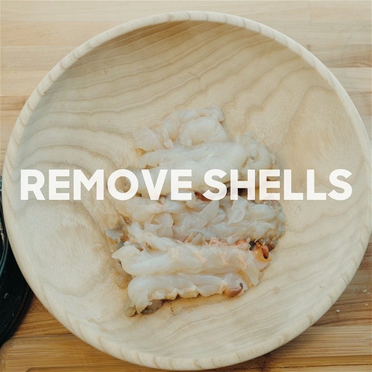 Image of Prep your lobster tails by de-shelling and set aside.