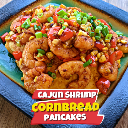 Image of Cajun Shrimp and Cornbread Pancakes