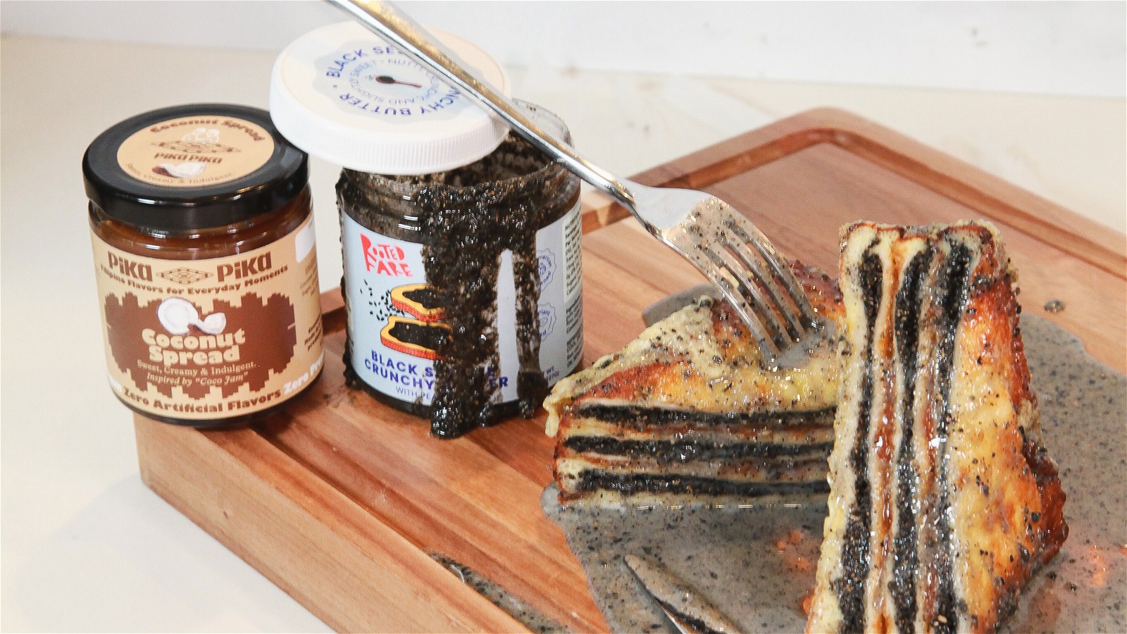 Image of HONG KONG STYLE BLACK SESAME AND COCONUT BRICK TOAST