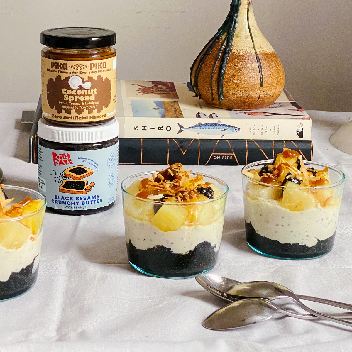 Black Sesame and Coconut Overnight Oats 