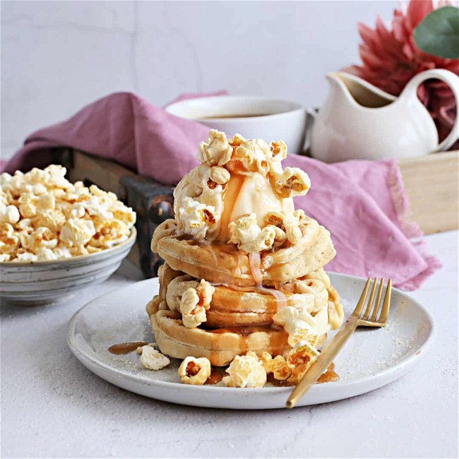 Image of Salted Caramel Popcorn Waffles