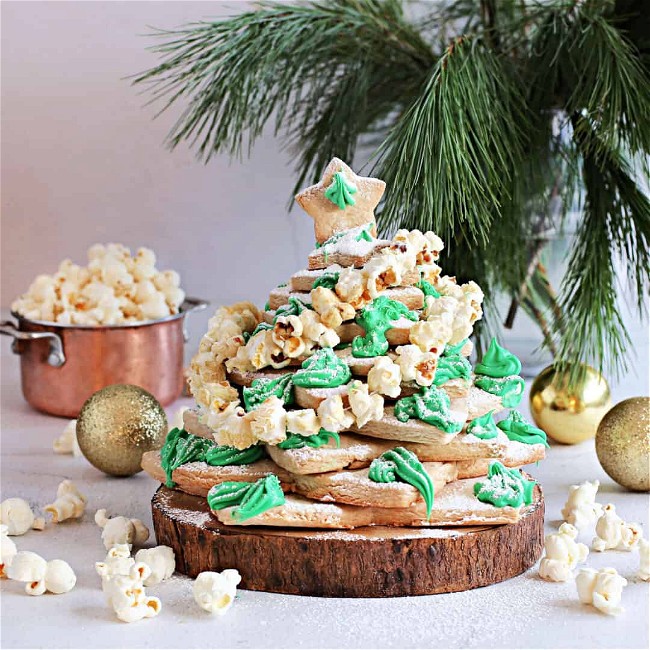 Image of Christmas Cookie Tree with Popcorn Garland