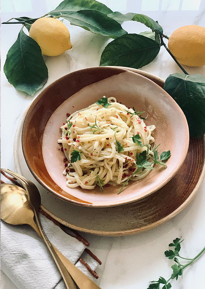 Pasta trenette med citronsauce