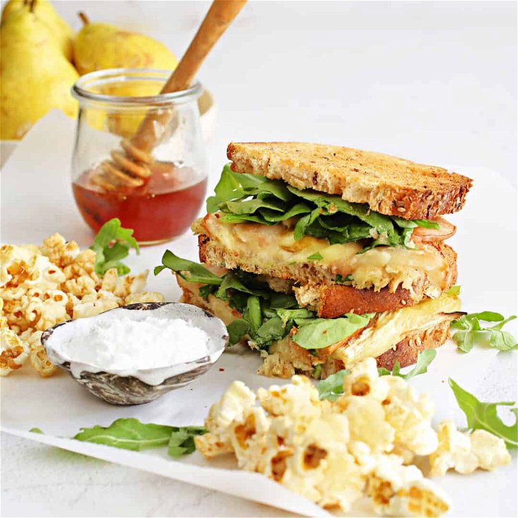 Image of Spread the two unbuttered slices of bread with the Dijon...