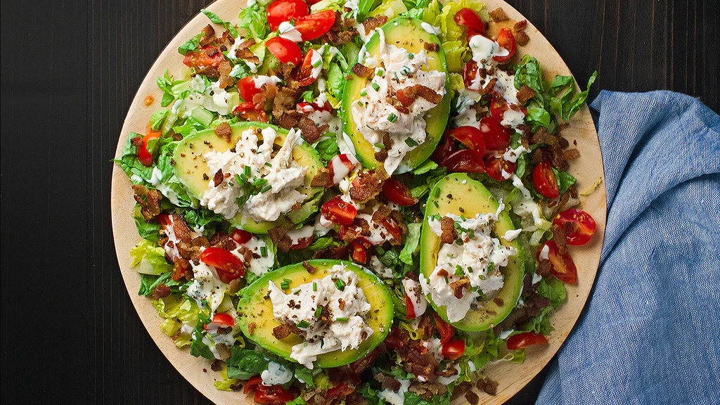 Image of BLT Chicken Salad Stuffed Avocados