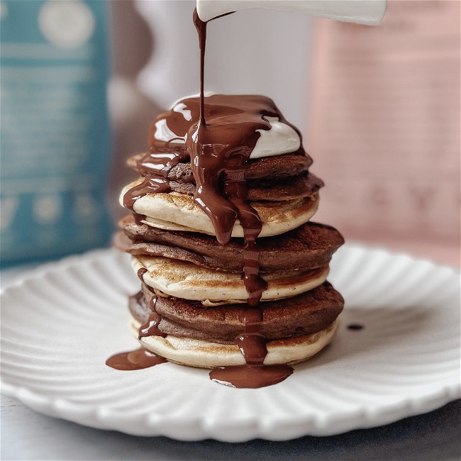 Image of Chocolate Vanilla Protein Pancakes