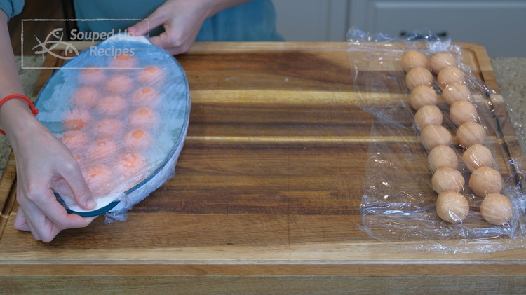 Image of Take the filling out of the freezer. They are cold and firm but not rock hard, perfect for wrapping.