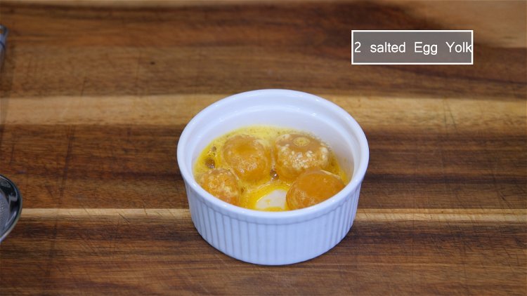 Image of Bake the salted egg yolks in a 360°F / 182°C...