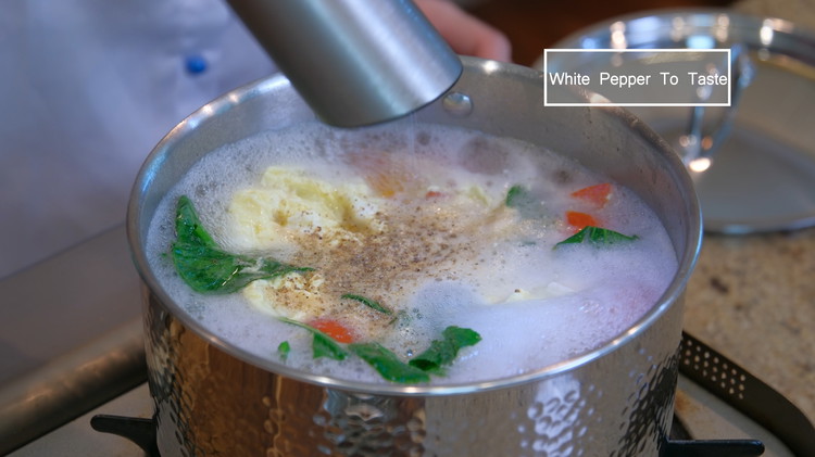 Image of Season the soup with 1¼ tsp of salt and some white pepper to taste. Set the soup aside.