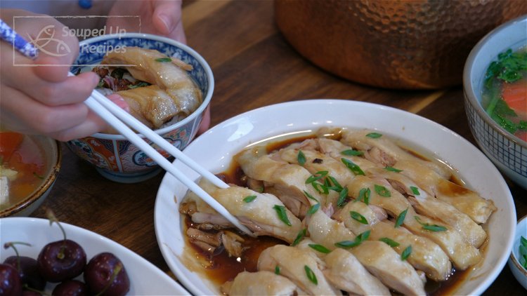 Image of Serve the rice, soup, and chicken together.