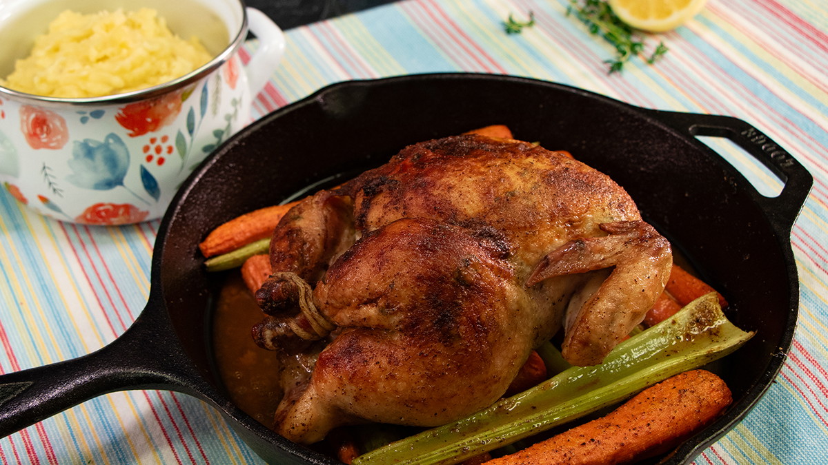 Easy Stuffed Cornish Hen or Whole Chicken