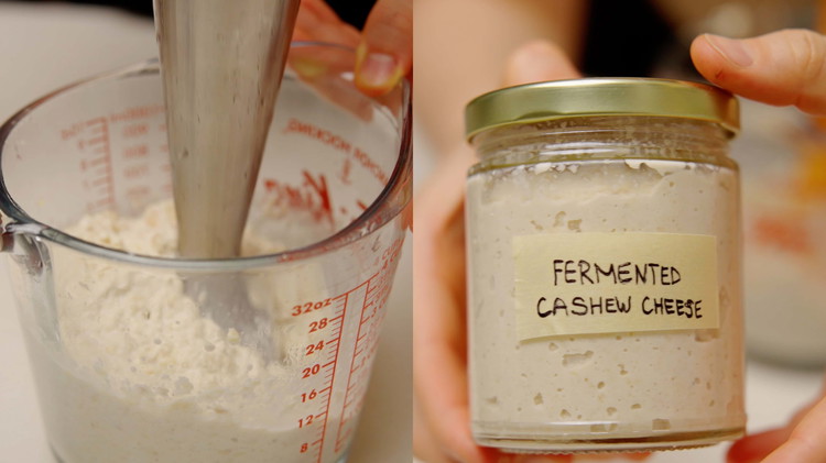 Image of Transfer the curd mixture to a clean container/jar. Leave it in a warm place without direct sunlight. After 12-24 hours, a slightly tangy taste should develop. 