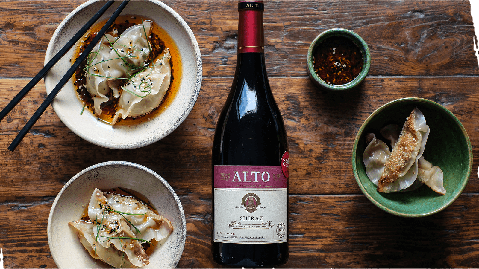 Image of Alto Shiraz & CRISPY SESAME PORK DUMPLINGS