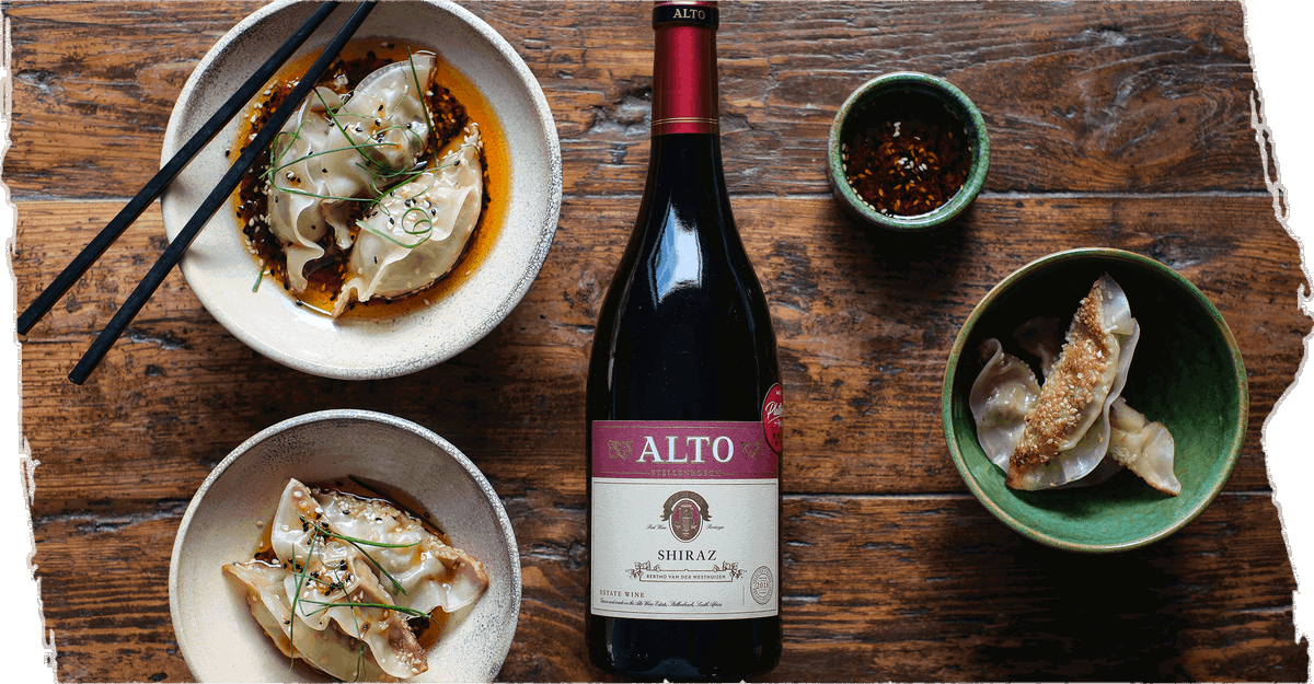 Alto Shiraz & CRISPY SESAME PORK DUMPLINGS