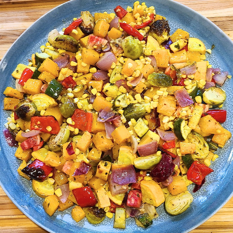 Image of Once the vegetables are done, divide them on individual plates or server on a large platter.