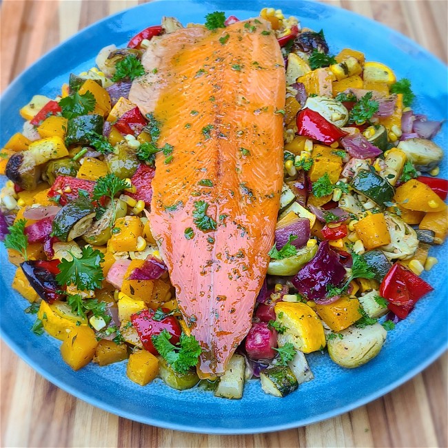 Image of Smoked Trout with Autumn Vegetables 