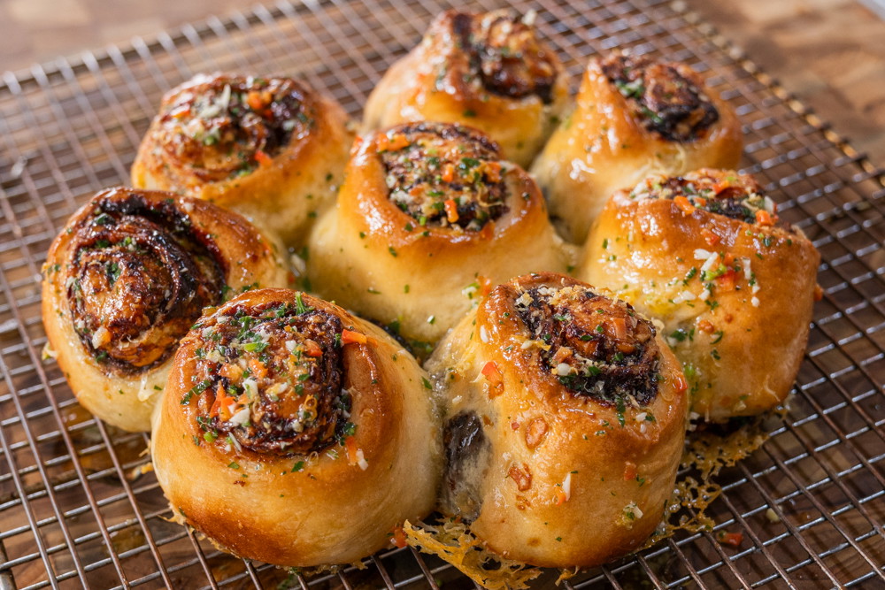 Vegemite scroll with garlic butter