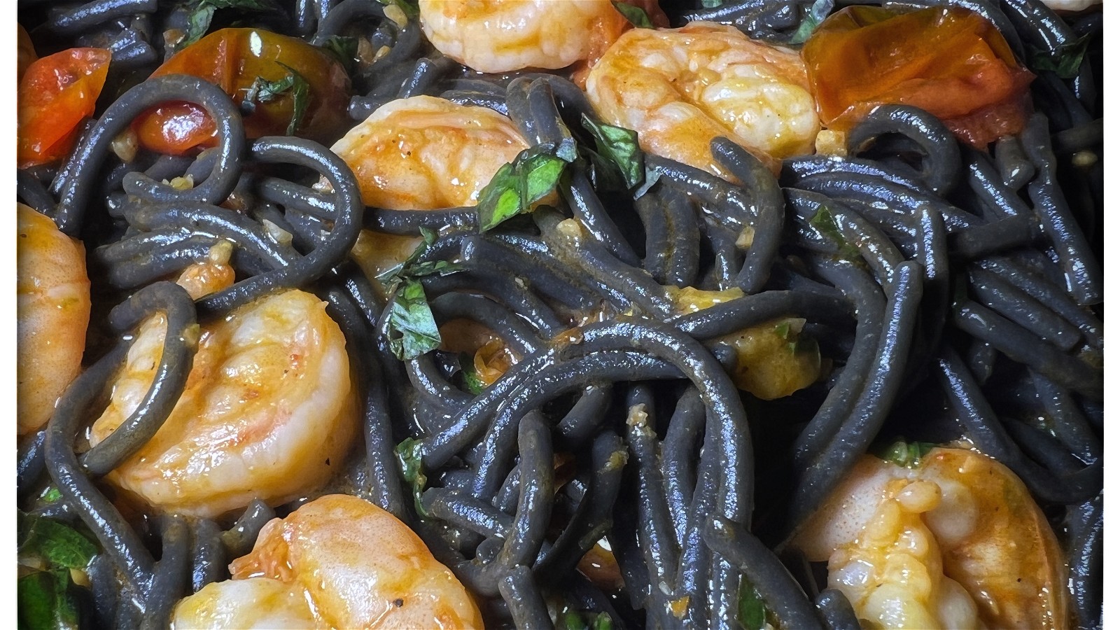 Image of Black Spaghetti Pasta & Shrimp