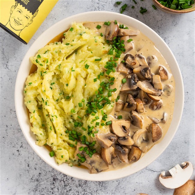 Image of Creamy Mushroom Gravy with Mashed Potatoes