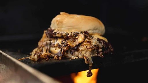 Sheet Pan Onion Burgers - Booyah Buffet