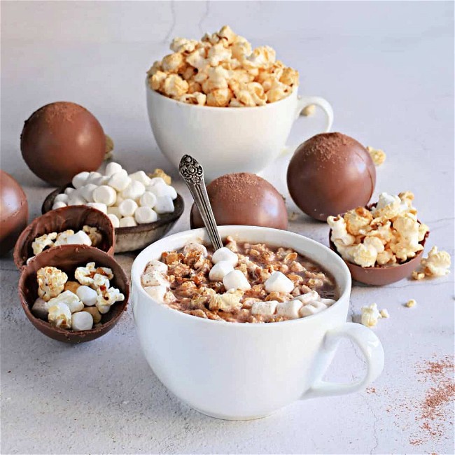Image of Hot Cocoa Popcorn Bombs